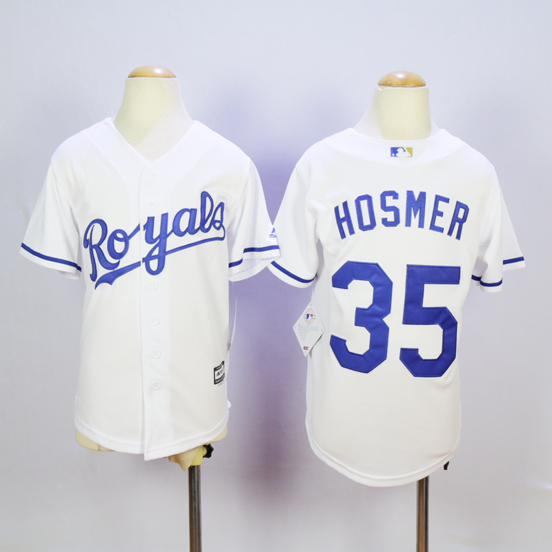 Youth Kansas City Royals #35 Hosmer White MLB Jerseys->youth mlb jersey->Youth Jersey